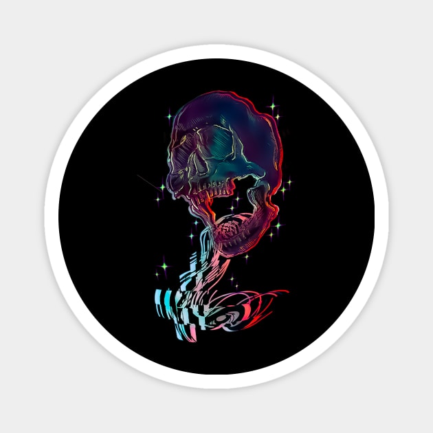 Glitch Skull Magnet by Davidsfgh